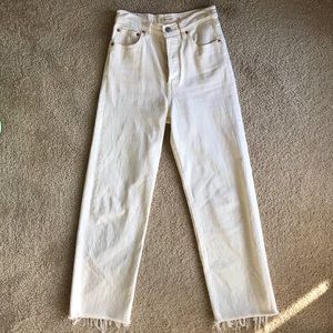 Levis Ribcage Straight Ecru Jeans
